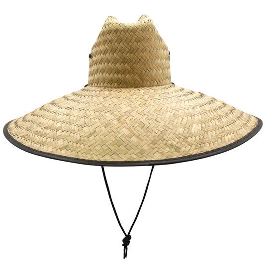 Straw Sombreo with Black Band & Adjustable Strap