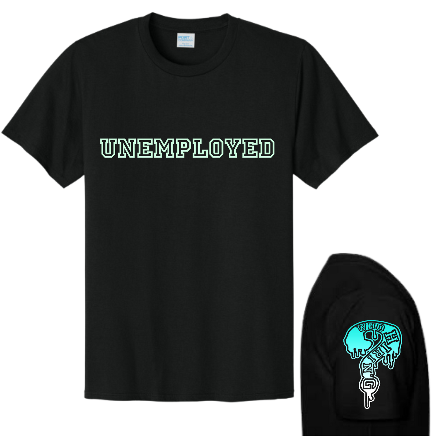 Cotton Candy Blue Black UNEMPLOYED DriFit Tee