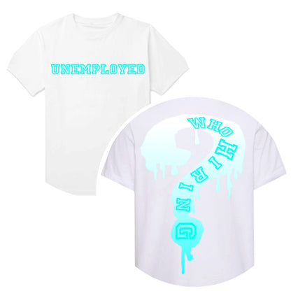 Frozen Blue Icy White UNEMPLOYED Tee by KellsVisuals