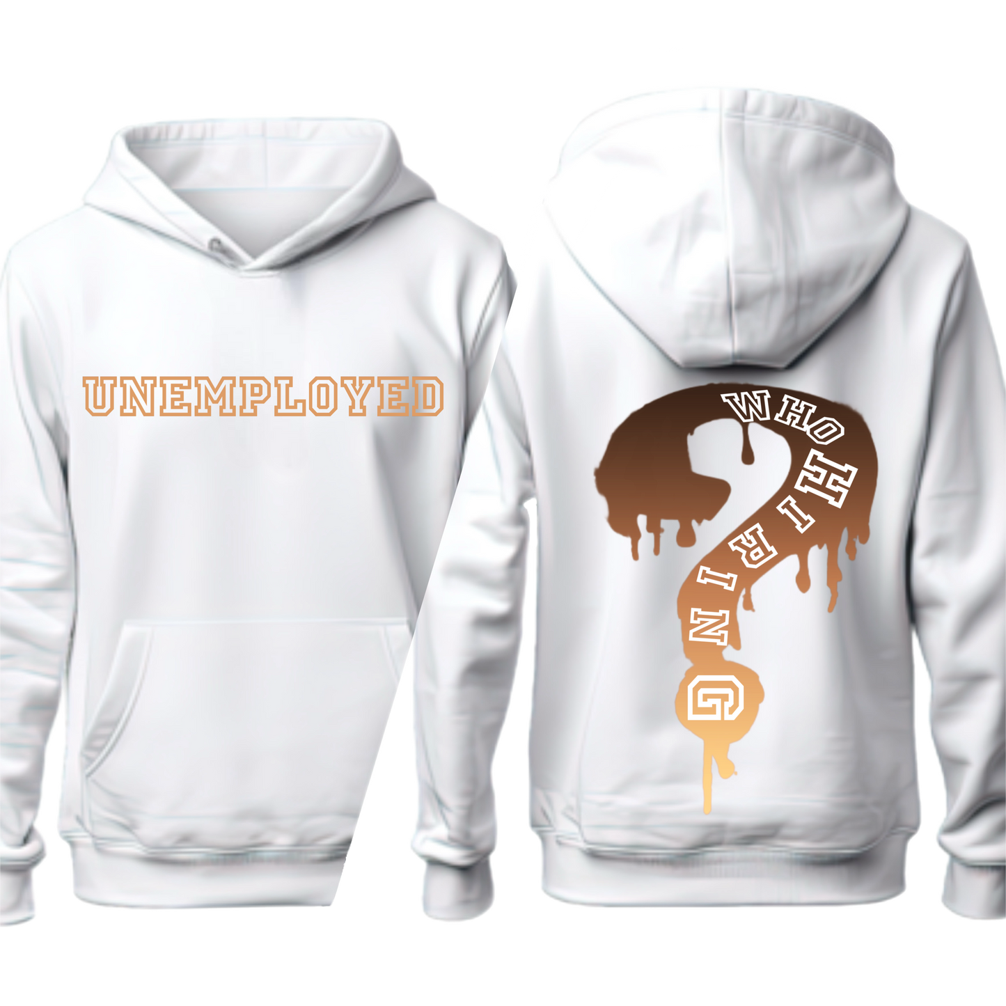 Brown Icy White UNEMPLOYED Hoodie