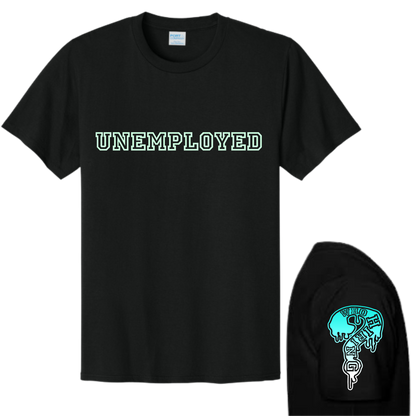 Cotton Candy Blue Black UNEMPLOYED DriFit Tee