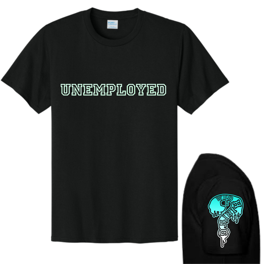Cotton Candy Blue Black UNEMPLOYED DriFit Tee